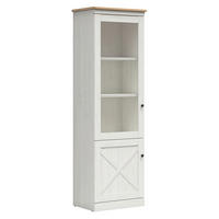 VITRINE Victoria Weiß und Holz - Weiß, Holzwerkstoff (63/201/43cm) - Petits-meubles