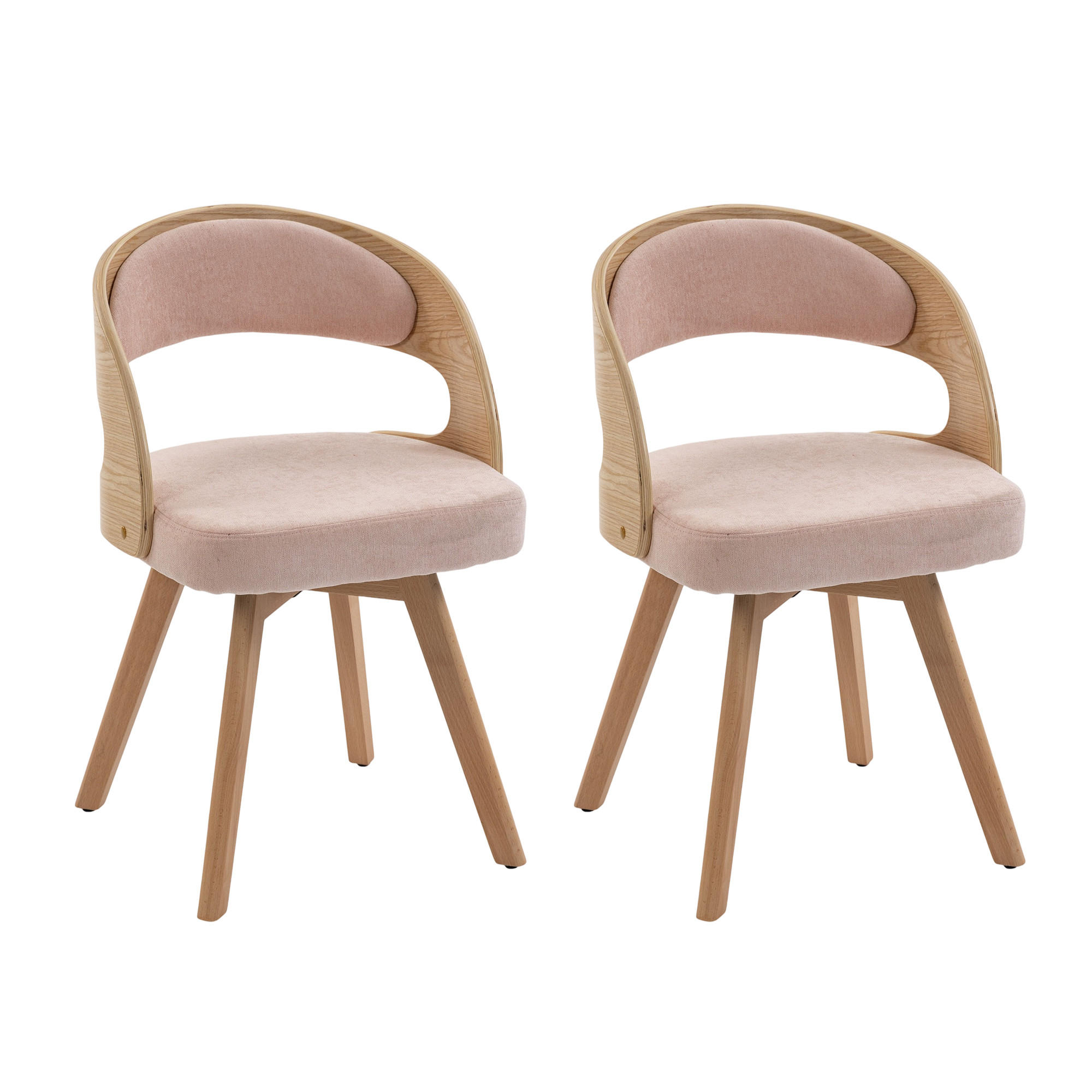 ARMLEHNSTUHL-SET DE-36276 2 Stück mit 360°-Drehung Rosa - Pink, Holz (44/72/41cm) - ComfortXL