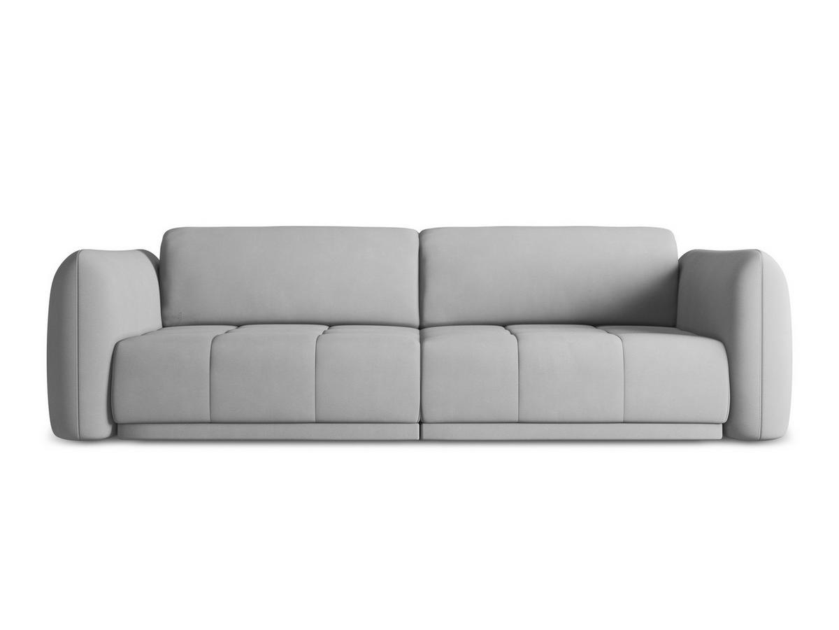 4-SITZER-SOFA Chenille Stoff Grau - Hellgrau/Schwarz, Kunststoff/Textil (250/74/105cm) - Makamii