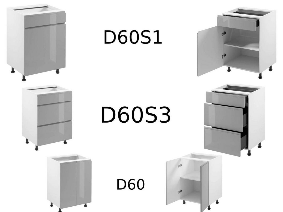 WINKELKÜCHE 320 cm x 200 x 320 cm - Aspen KA19-M320 - in Grau/Hochglanz - Grau, Holz (860/212/58cm)