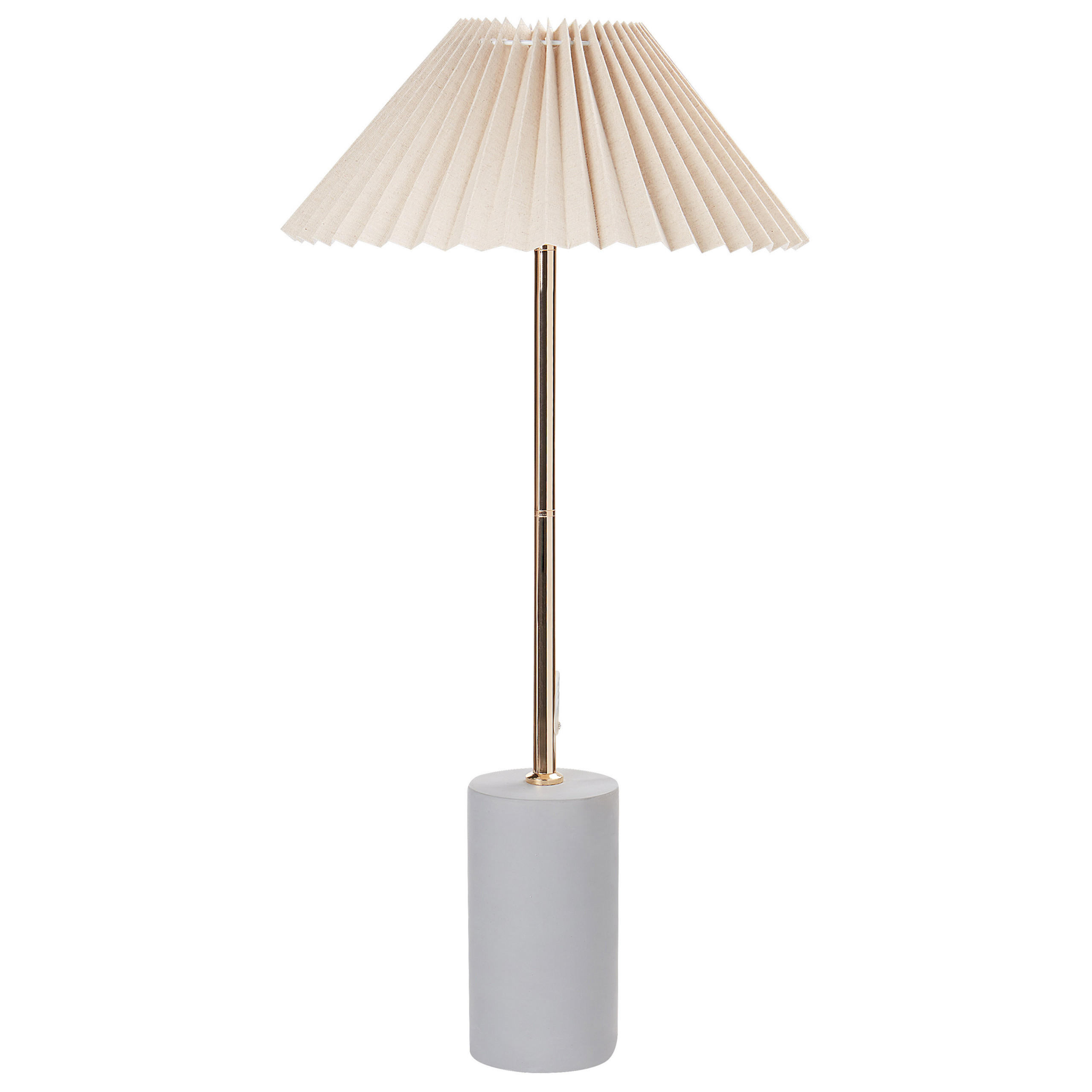 TISCHLEUCHTE Beige/Gold/Grau Baluarte - Beige/Goldfarben, Textil (34/34/68cm) - Beliani