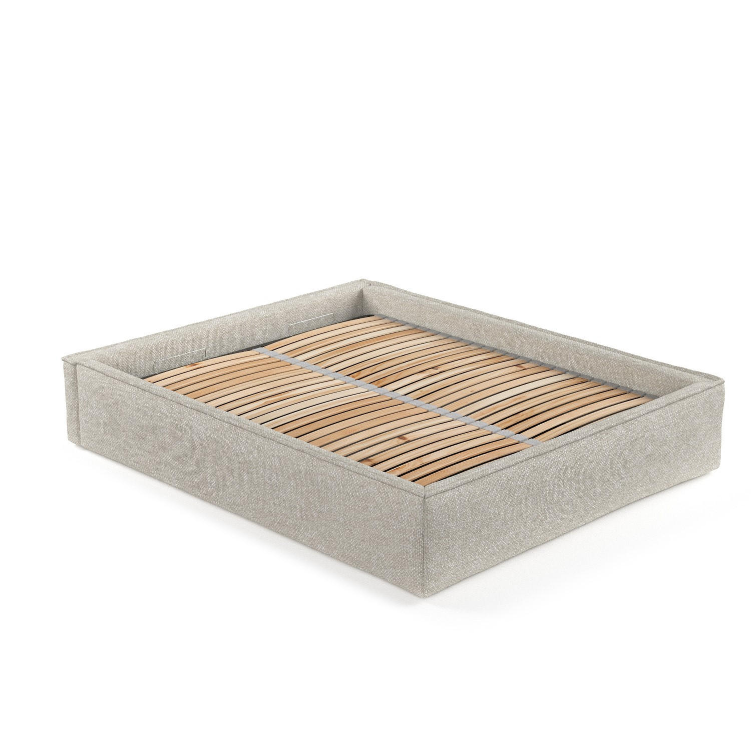 POLSTERBETT Alvar Beige Grau 120/200 cm im Chenille-Stoff - Beige/Schwarz, Holz/Holzwerkstoff (120/200cm) - Maison de Reve