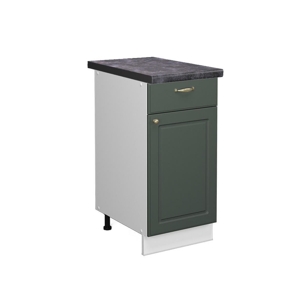 KÜCHENUNTERSCHRANK Fame-Line Grün-Gold Landhaus 40 cm, AP Anthrazit - Weiß/Grün, Holzwerkstoff (40/82/60cm) - Vicco