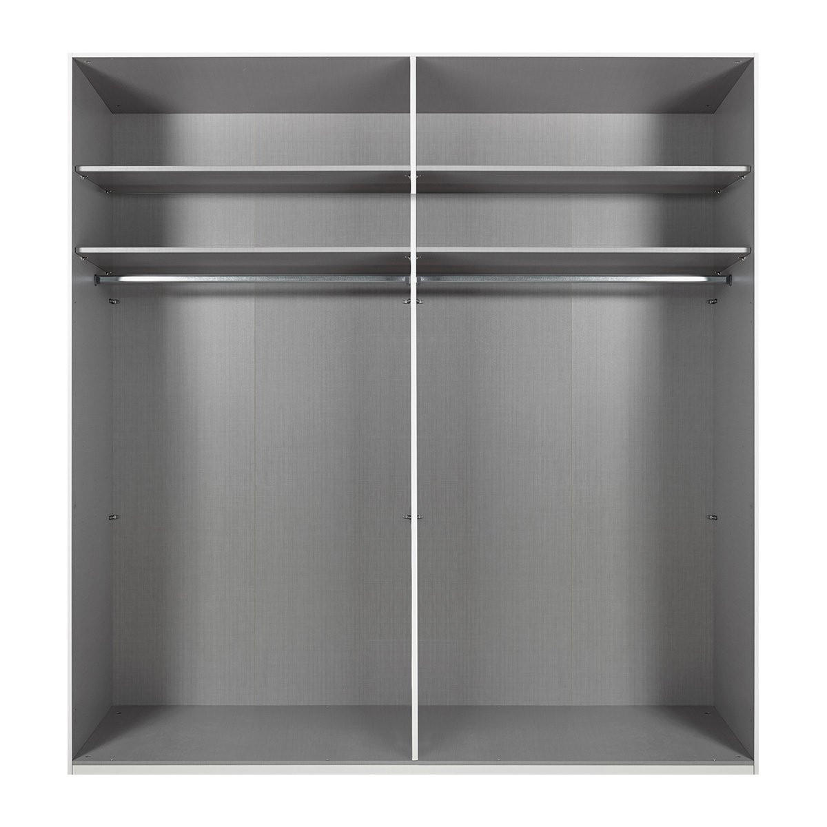 KLEIDERSCHRANK mit 2 Schiebetüren und Einlage - L180 cm - Weiß, Holzwerkstoff (65/200/180cm) - Calicosy