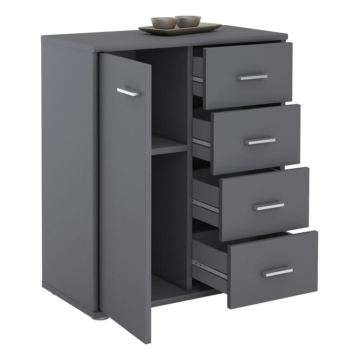 KOMMODE TIRANO - Grau, Holzwerkstoff (60/70/30cm) - CARO-Möbel