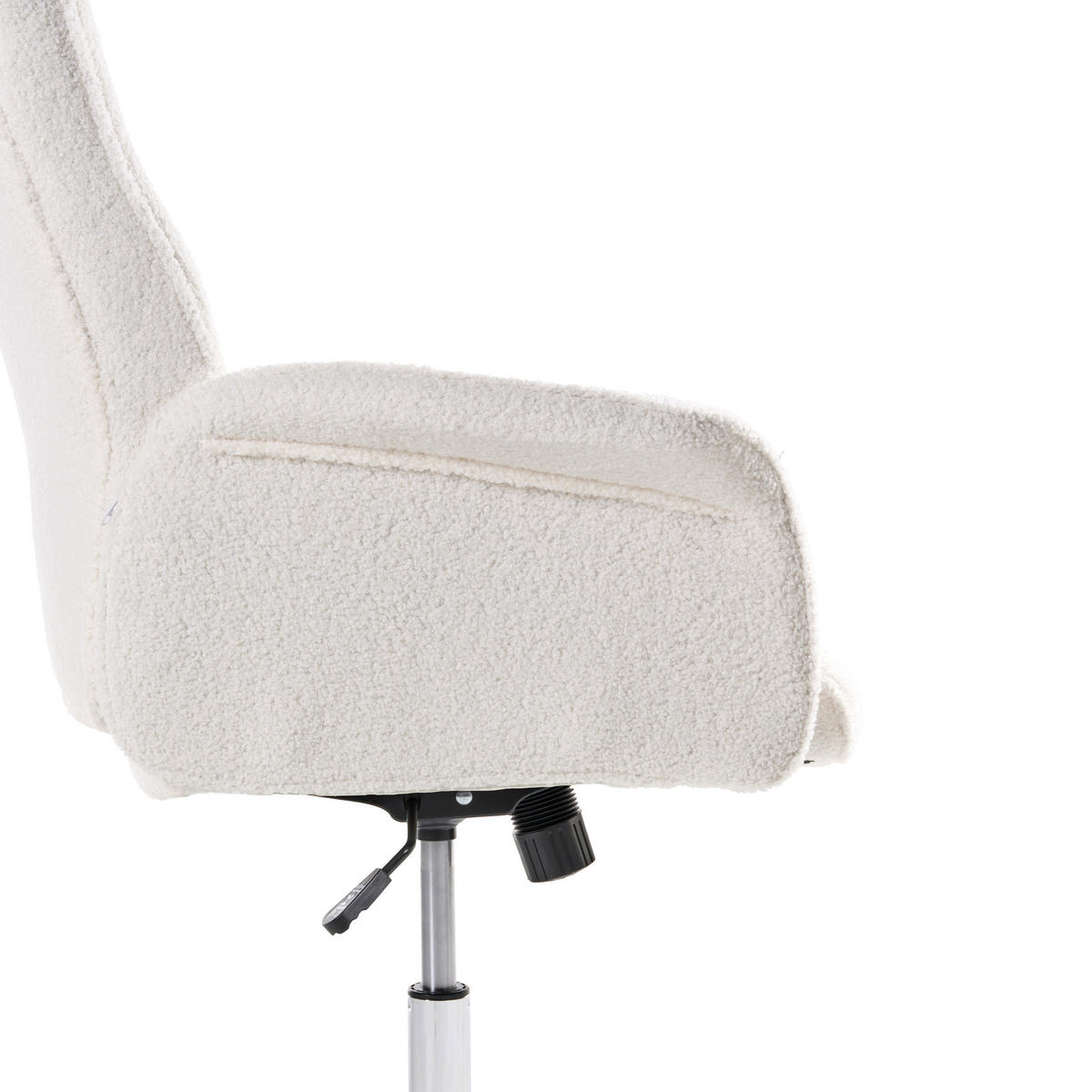 BÜROSTUHL Cremeweiß Pilot - Silberfarben/Weiß, Textil (72/117/72cm) - Beliani