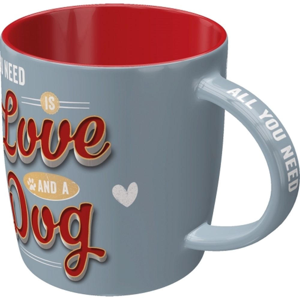 KAFFEETASSE 330 ml PfotenSchild Love Dog - Multicolor, Keramik (0.33L) - Nostalgic-Art
