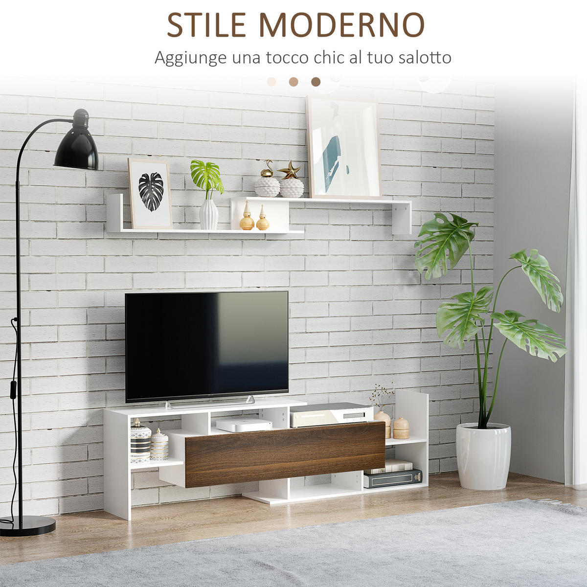 TV-MÖBEL Multicolor 1 Stück - Multicolor, Holzwerkstoff (153.6/42/25cm) - GiPP