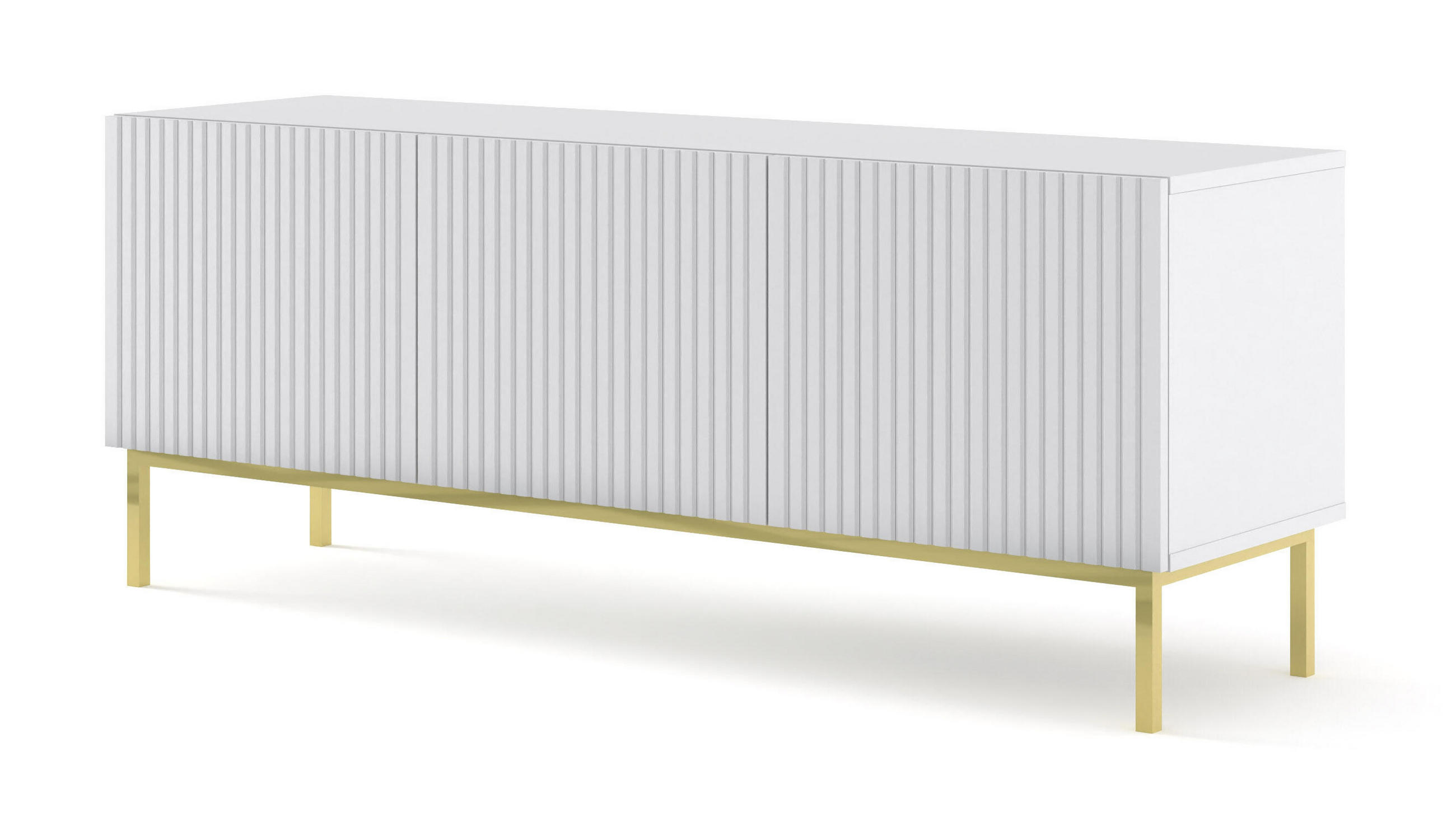 Furnlux Tv-Lowboard Weiß, Gold 150x58x42 cm