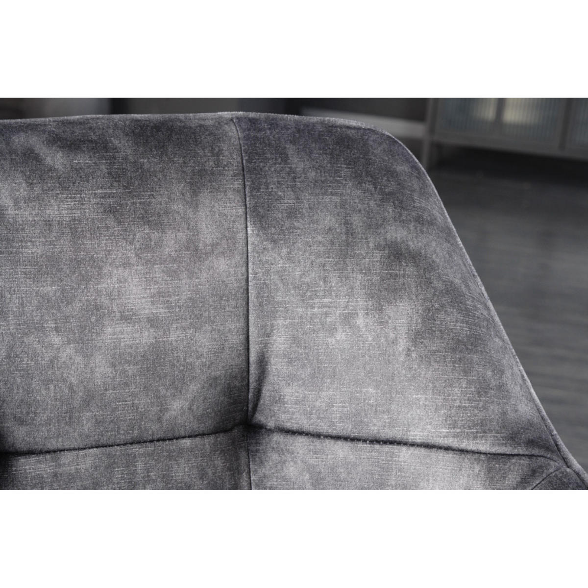 ARMLEHNSTUHL LOFT Samt Dunkelgrau, Schwarz - Dunkelgrau/Schwarz, Textil/Metall (60/83/61cm) - riess-ambiente