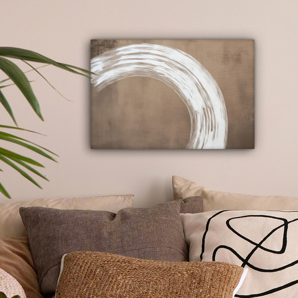 LEINWANDBILD Farbe - Braun - Japandi 30x20 cm - Kupferfarben, Textil (30/20cm) - MuchoWow