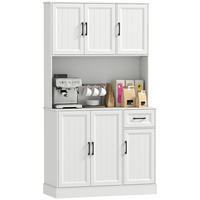 BUFFET DE-08694 180 cm mit Arbeitsfläche & Kabelloch Weiß - Weiß, Holzwerkstoff (39.5/180.5/100cm) - ComfortXL