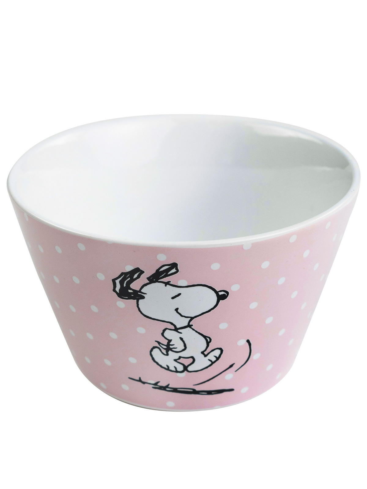 MÜSLISCHALE Snoopy Porzellan Rosa mit Punkten 500 ml - Rosa, Keramik (14cm) - United Labels