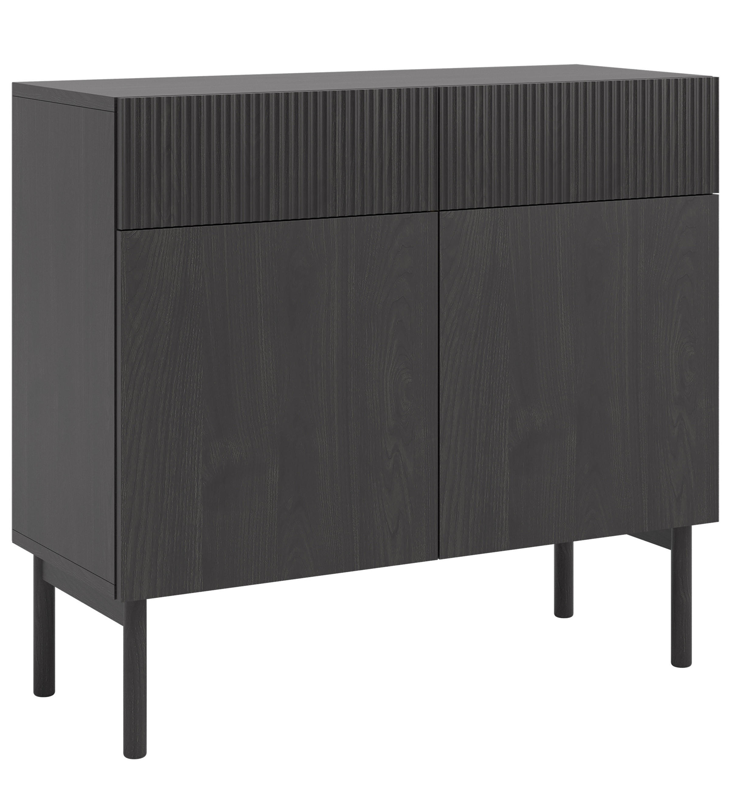 SIDEBOARD Nolie Holzoptik Esche Schwarz 100 cm - Schwarz, Holz/Holzwerkstoff (100/90.6/38cm) - Selsey