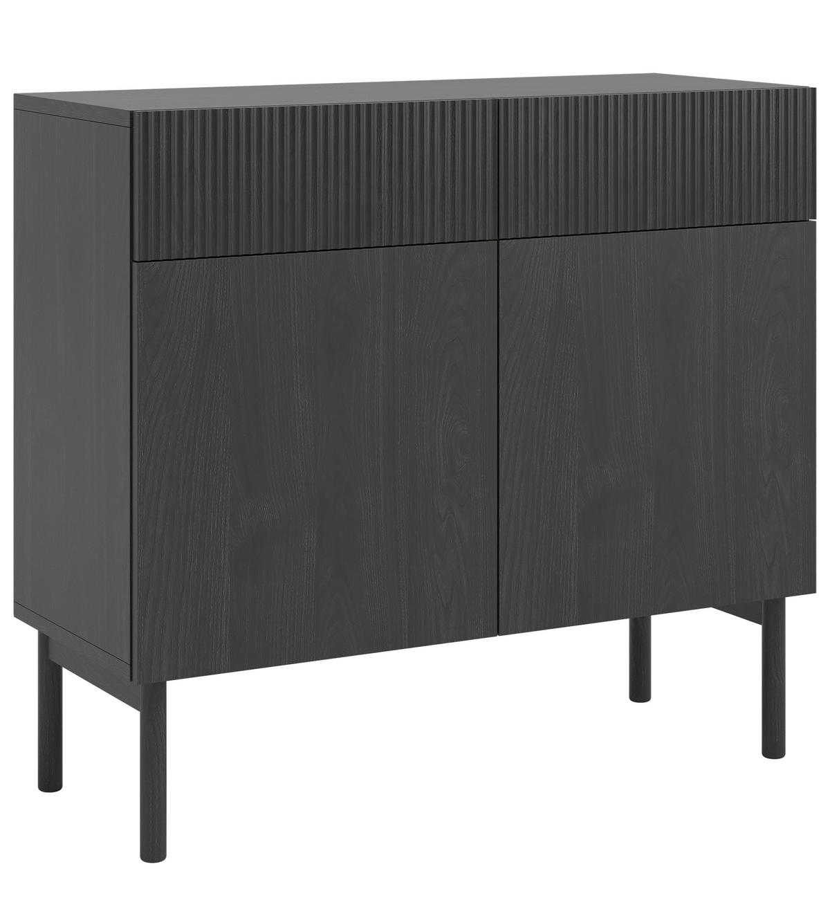 SIDEBOARD Nolie Holzoptik Esche Schwarz 100 cm - Schwarz, Holz/Holzwerkstoff (100/90.6/38cm) - Selsey
