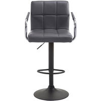 BARHOCKER 2er Set Luca schwarz grau - Schwarz/Grau, Kunststoff/Metall (54/112/46cm) - TPFLiving