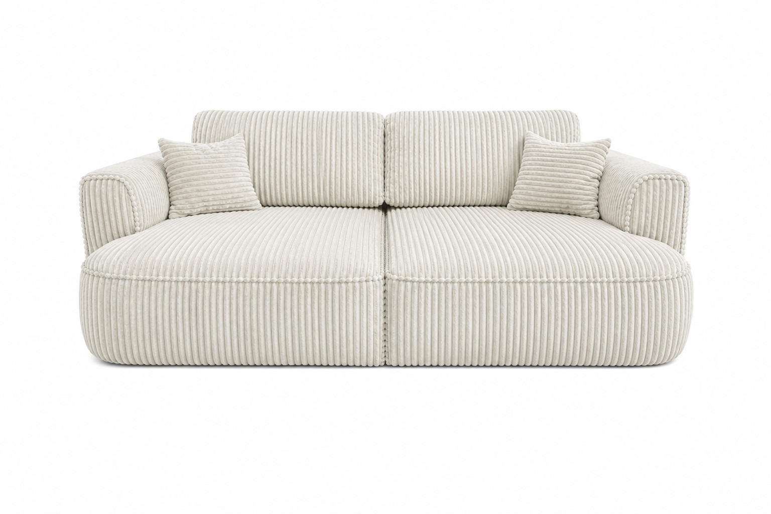 BIGSOFA COZI, Ecru mit Cordbezug - Ecru, Kunststoff/Textil (240/87/180cm) - KS Home Concept
