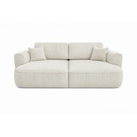BIGSOFA COZI, Ecru mit Cordbezug - Ecru, Kunststoff/Textil (240/87/180cm) - KS Home Concept