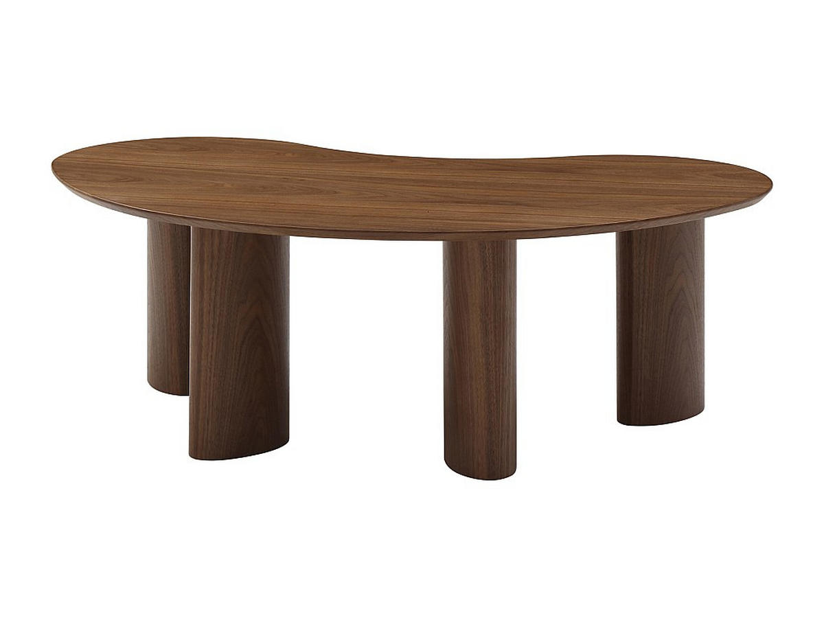 COUCHTISCH mit Walnussfurnier - Dunkles Naturholz - CALYNOR - Naturfarben, Holz (120/70/40cm) - Vente-Unique