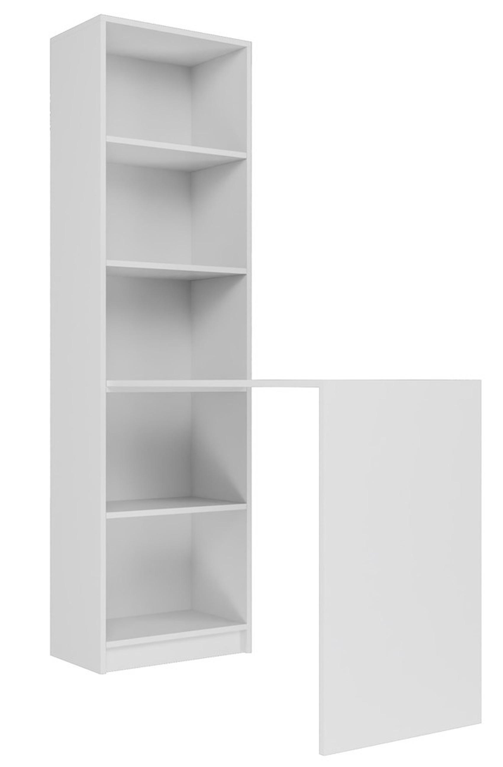 SCHREIBTISCH Weiß 50/182/125 - Weiß, Holzwerkstoff (90/50/182cm) - RAUMHIRSCH FURNITURE
