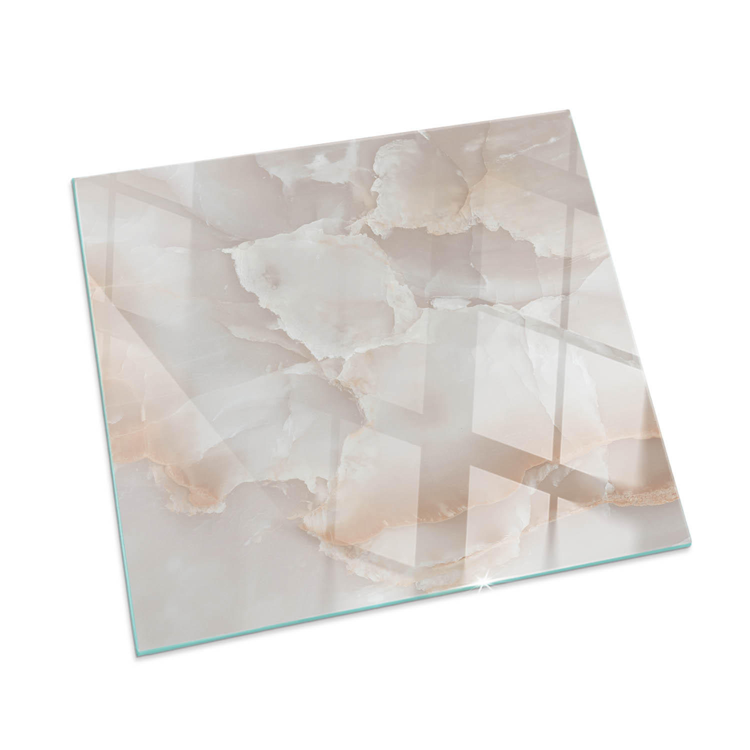 GLASPLATTE für Kamin 60x60 cm Beige - Beige, Glas (60/60/0.4cm) - ArtPrintCave