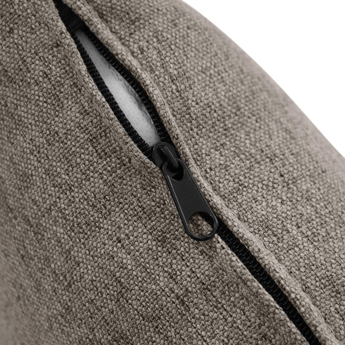 ECKSOFA 166x118x77cm Baumwoll-Leinen Chaiselongue 3-Sitzer - Grau, Holz (107.95/52.07cm) - FLIEKS