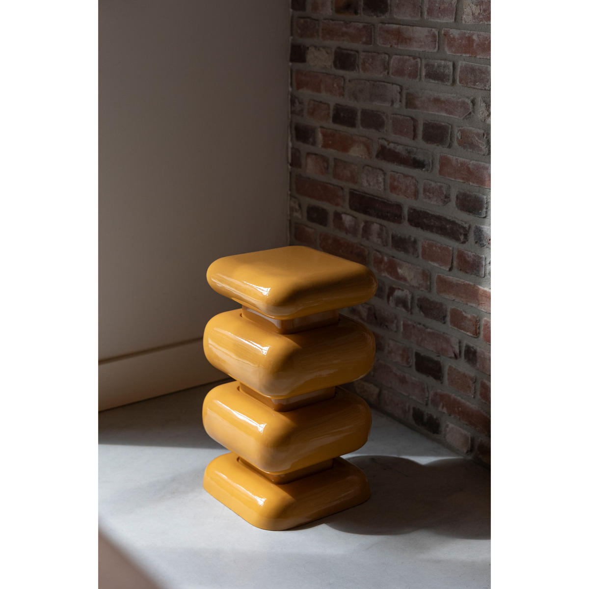 BEISTELLTISCH Stubby Gelb - Gelb, Metall (29/29/49cm) - Dutchbone