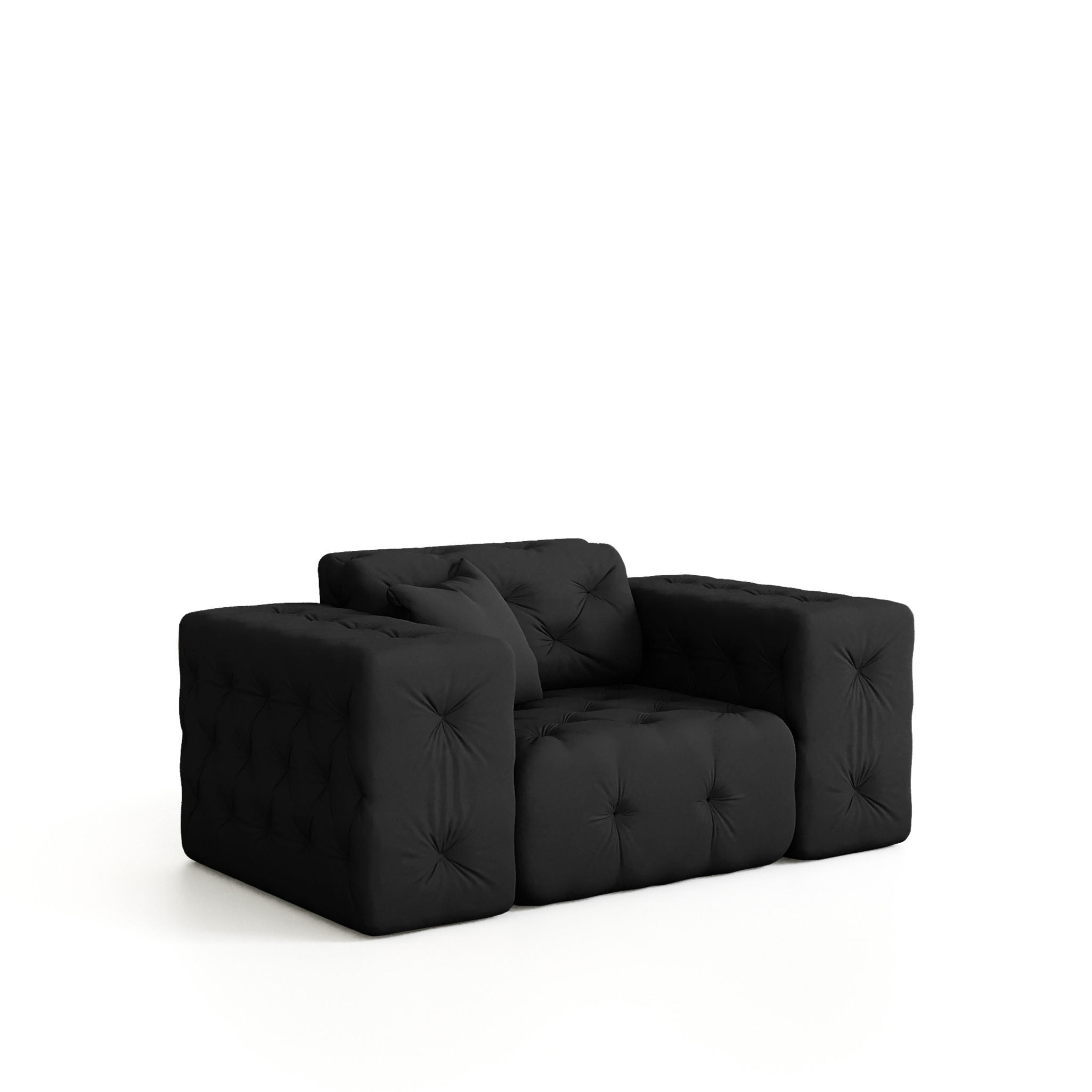 SESSEL Chantal - Schwarz, Holzwerkstoff/Textil (121/78/96cm) - Fun Möbel