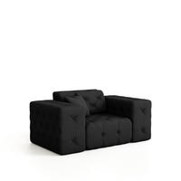 SESSEL Chantal - Schwarz, Holzwerkstoff/Textil (121/78/96cm) - Fun Möbel