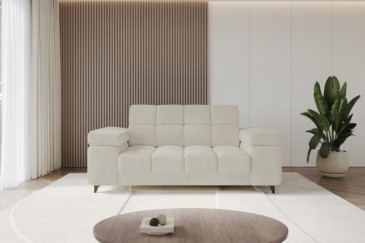 SOFA 2-Sitzer LORD-S1 194x97x90 cm Creme Cord - Creme, Holzwerkstoff/Textil (194/90/97cm) - ALTDECOR