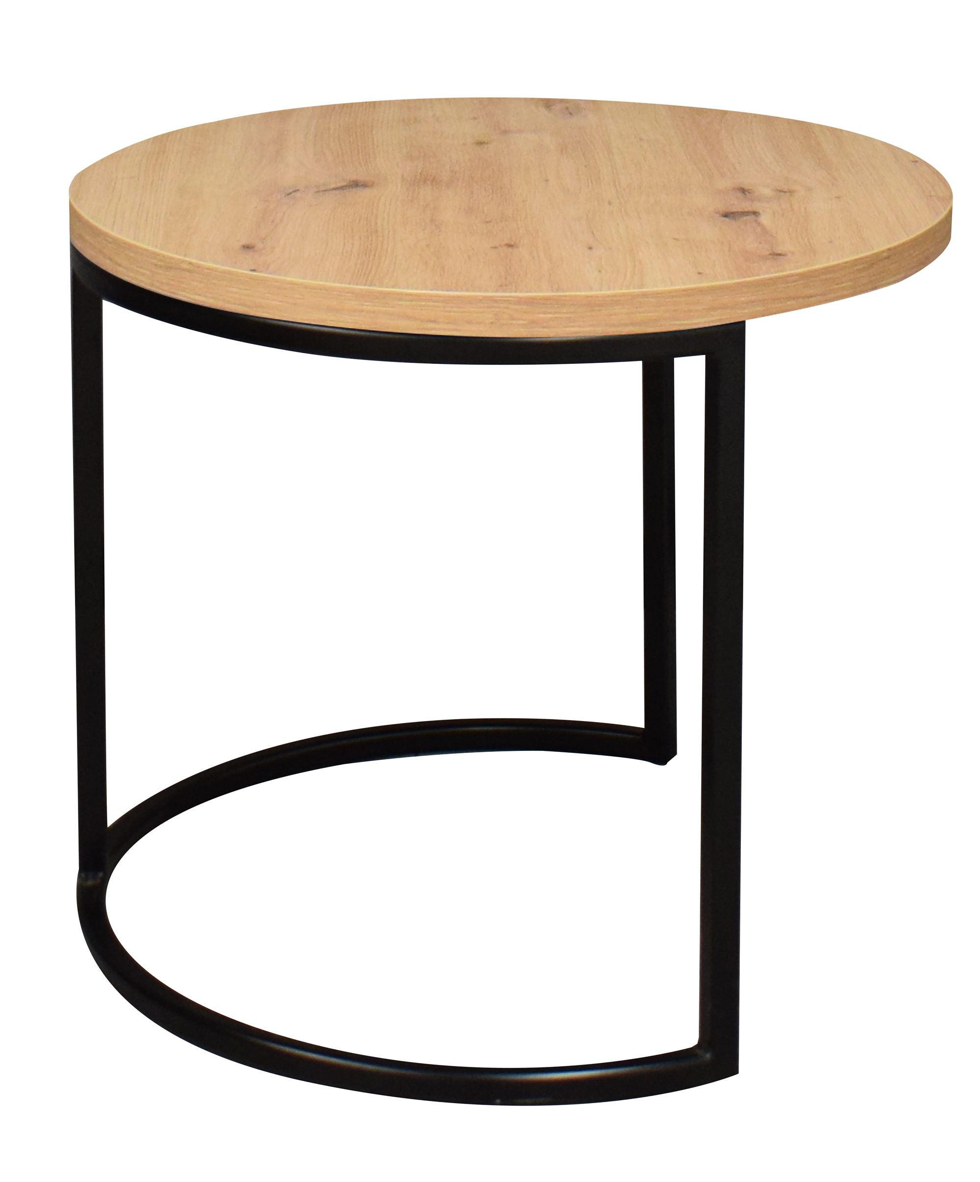 COUCHTISCH Rund Elesa 2 60x51x60 Holzwerkstoff Schwarz/Asteiche - Schwarz/Eiche Artisan, Holzwerkstoff (60/60/51cm) - 58aufmkessel