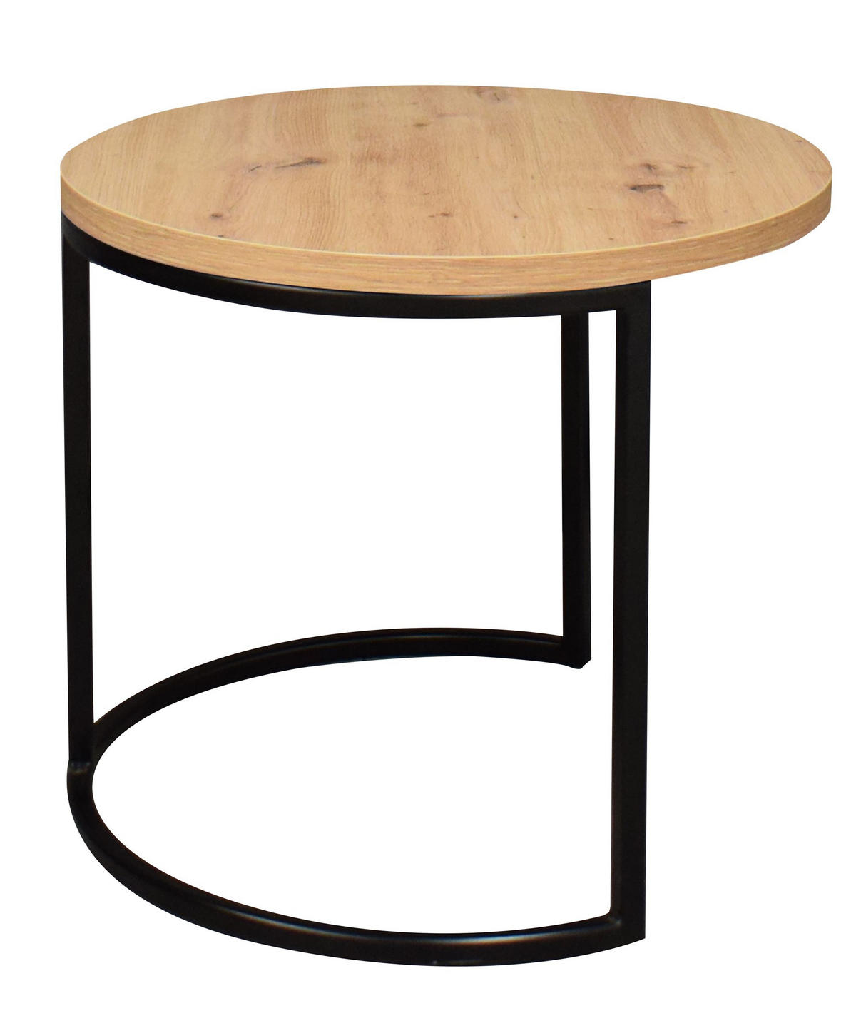 COUCHTISCH Rund Elesa 2 60x51x60 Holzwerkstoff Schwarz/Asteiche - Schwarz/Eiche Artisan, Holzwerkstoff (60/60/51cm) - 58aufmkessel