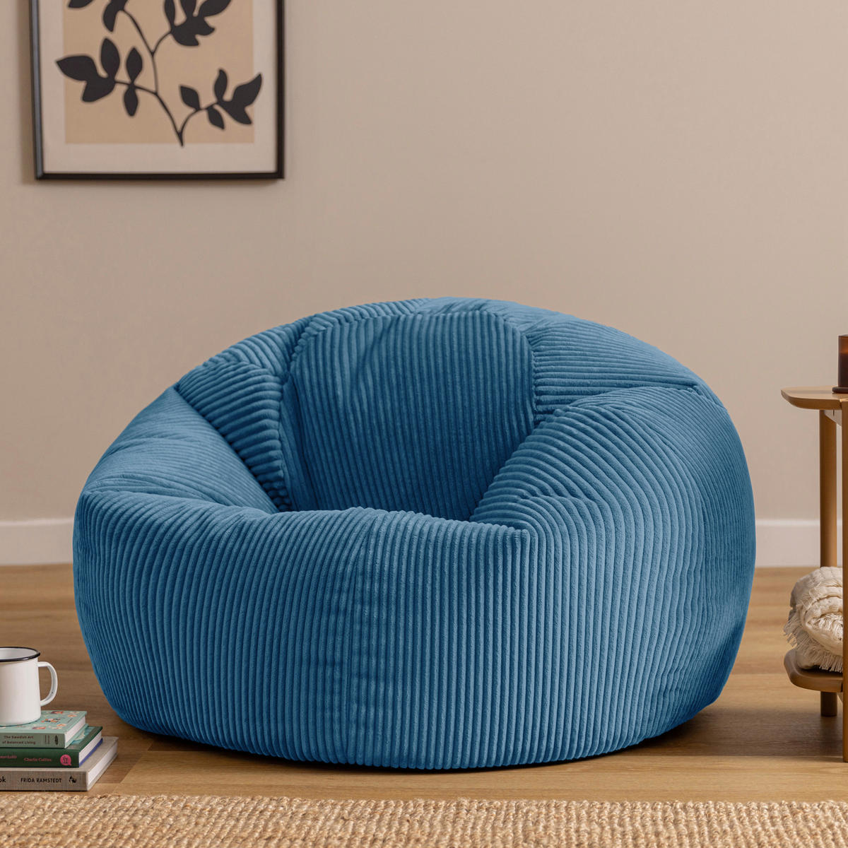 SITZSACK Cord Kingston XXL - Blau, Textil (92/52/92cm) - icon