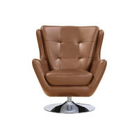 SESSEL mit gerader Rückenlehne - 1 Person - Leder - Camel - - Hellbraun, Leder (81/95/82cm) - Vente-Unique