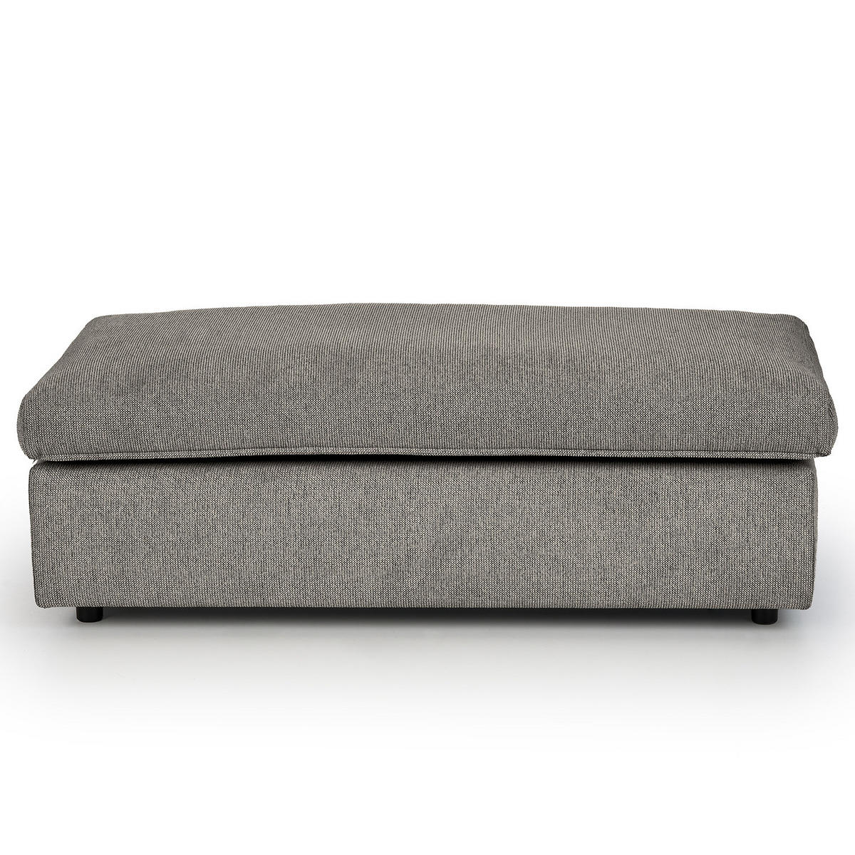 POLSTERHOCKER - Schwarz/Grau, Kunststoff/Textil (131/44/61cm) - home24