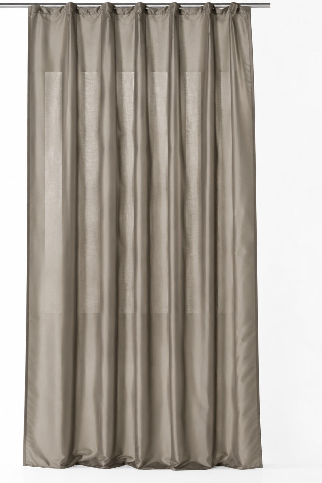 VORHANG Kräuselband 140/245 cm Taupe hell Wildseiden Optik - Graubraun, Textil (140/245cm) - TiborTex