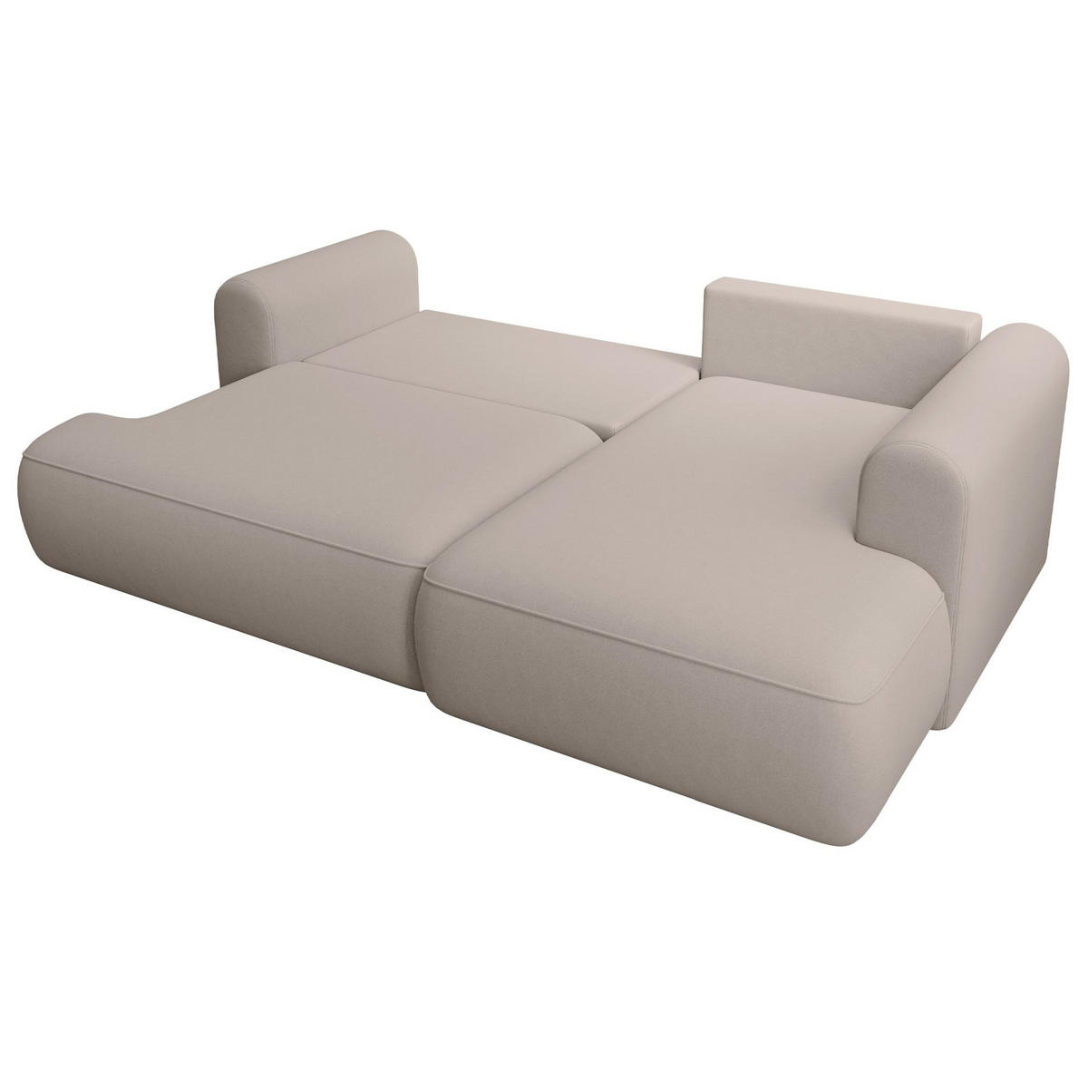 ECKSCHLAFSOFA Ovo Mini Grau Easy-Clean-Samtbezug - Schwarz/Grau, Kunststoff/Textil (238/156cm) - Selsey