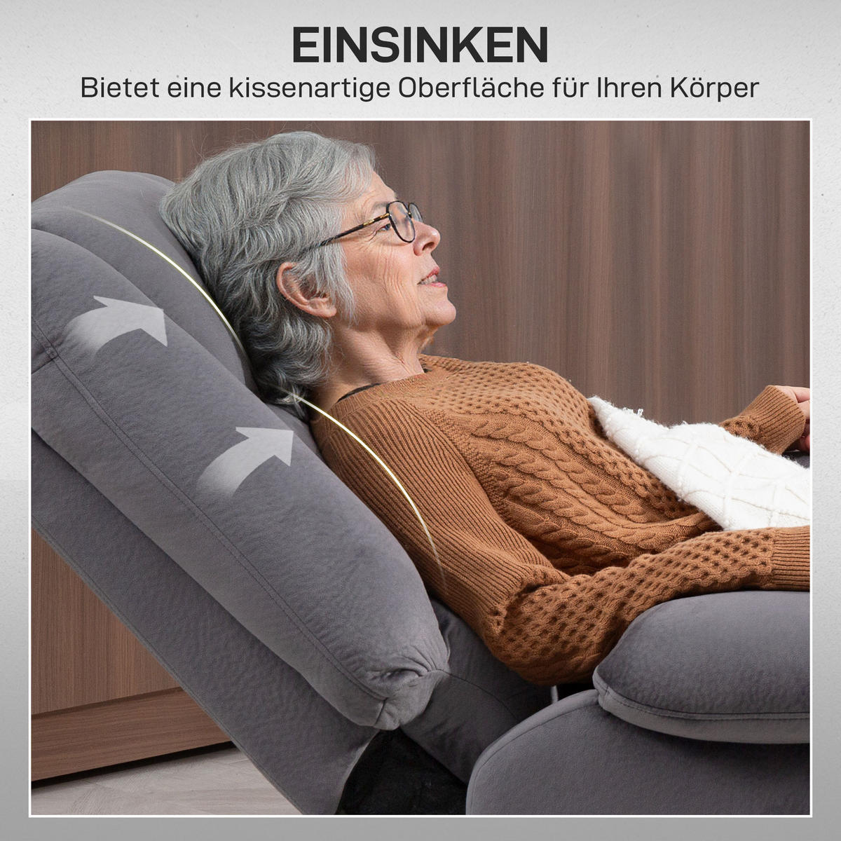 ELEKTRISCHER-AUFSTEHSESSEL Polyester Schaumstoff Dunkelgrau - Dunkelgrau/Schwarz, Textil/Metall (90/110/93cm) - HOMCOM