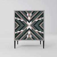SIDEBOARD DIMENSION DELIGHTS, Grau, 57,5x42x72,5 cm, Schwarze Metallfüße - Multicolor/Schwarz, Holzwerkstoff/Metall (57.5/72.5/42cm) - SpaceRebels