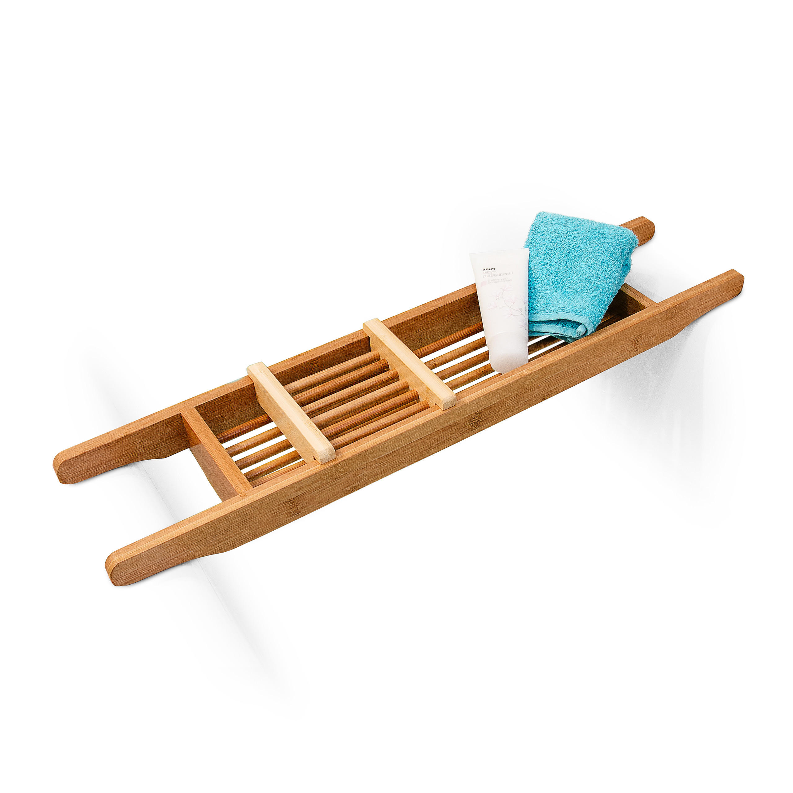 BADEWANNENABLAGE - Hellbraun, Holz (14/6.5/69cm) - Relaxdays
