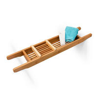 BADEWANNENABLAGE - Hellbraun, Holz (14/6.5/69cm) - Relaxdays