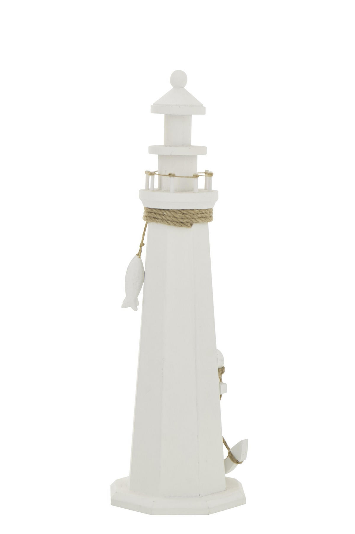 DEKOOBJEKT LEUCHTTURM - Weiß, Holz (17.5/53/16.5cm) - J-Line