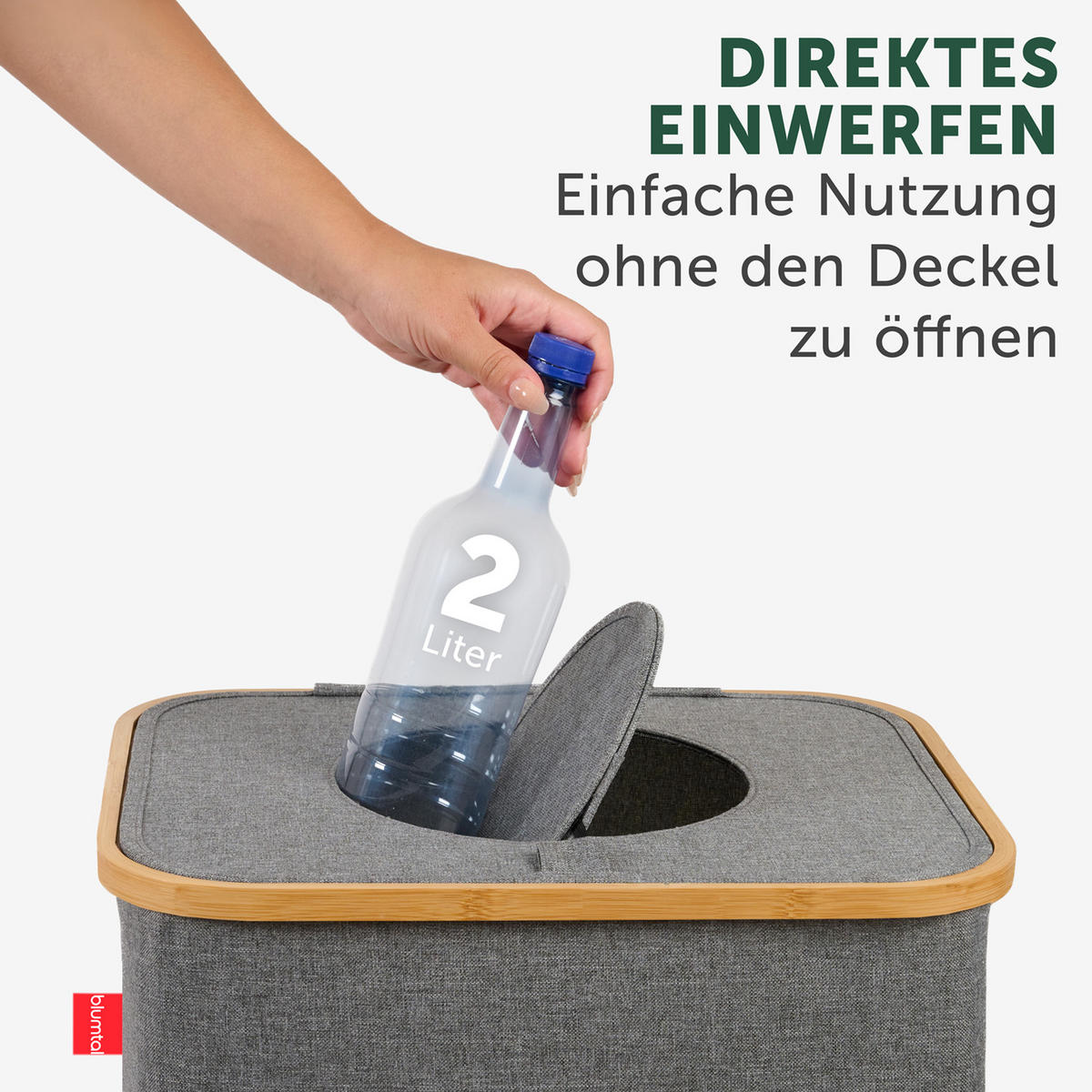 PFANDFLASCHEN-SAMMELBEHÄLTER 100L Grau - Grau, Kunststoff (34/3/42cm) - Blumtal