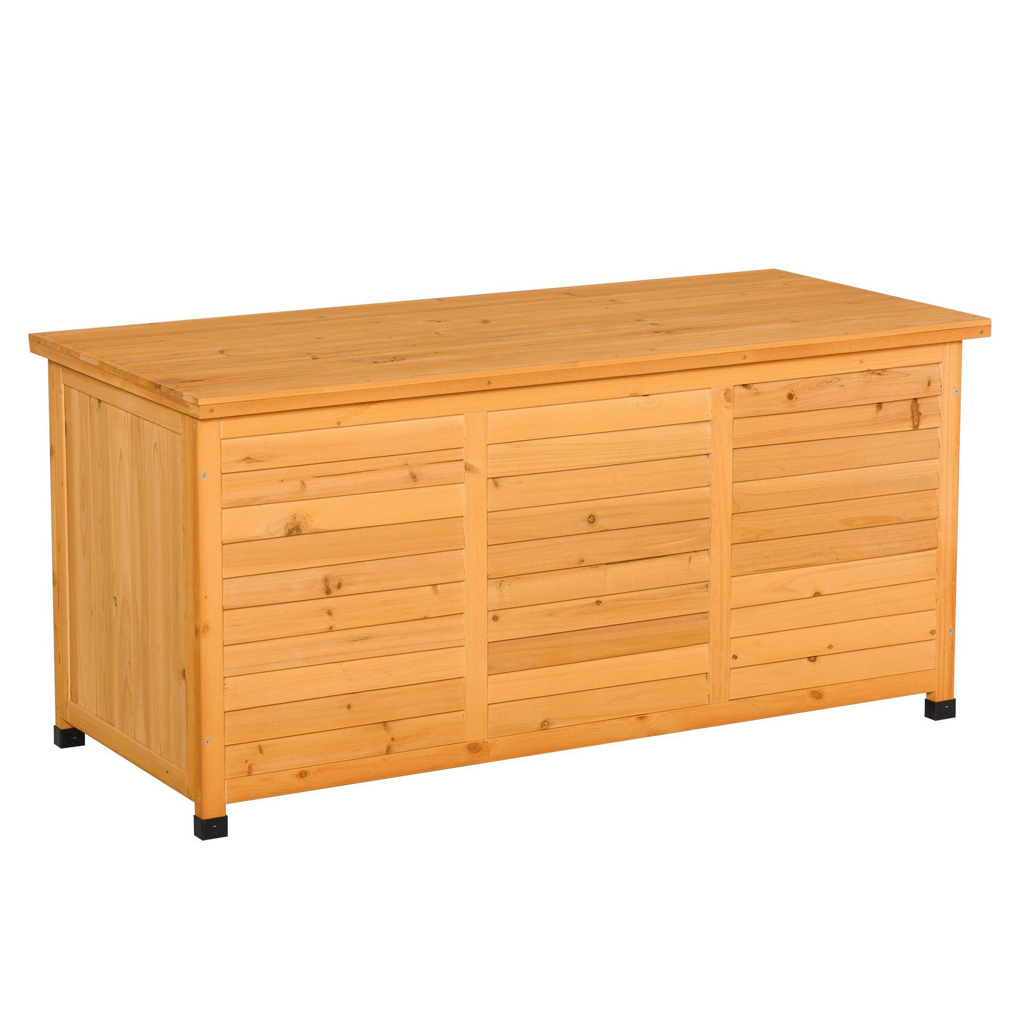ZÁHRADNÁ úložná truhlica 127/56/60 cm žltá zo smrekového dreva s vodoodolnou úpravou a vetraním - žltá, kompozitné drevo (56/60/127cm) - OKWISH