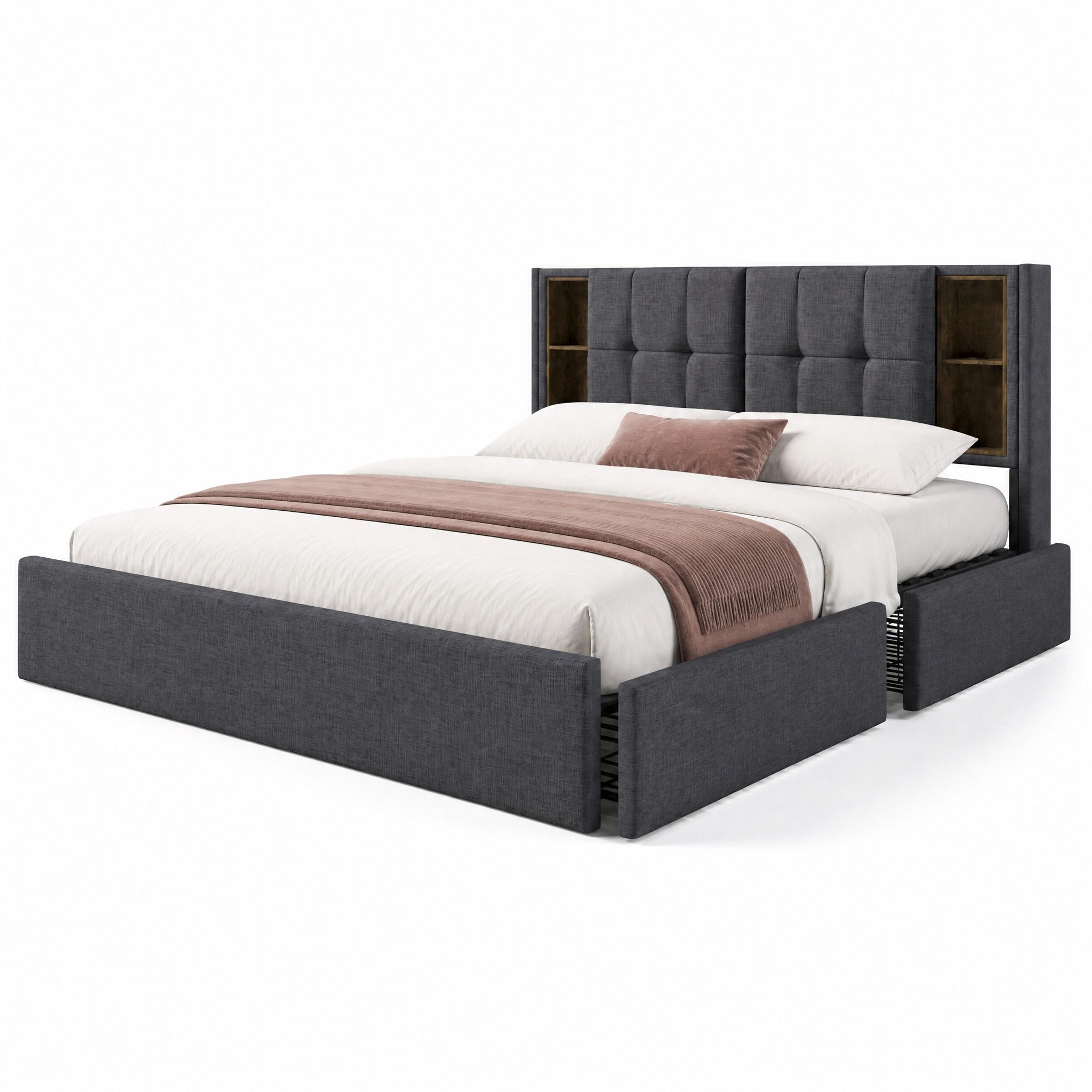 Beauniv Polsterbett Grau 160x200 cm