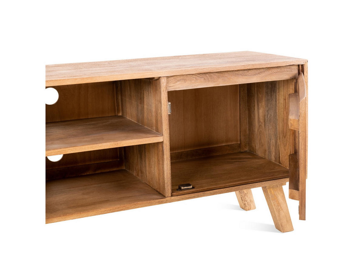 TV Board Bibi Mangoholz 150 cm / 40 cm Natur - Naturfarben, Holz (150/60/40cm) - Villa Möbel