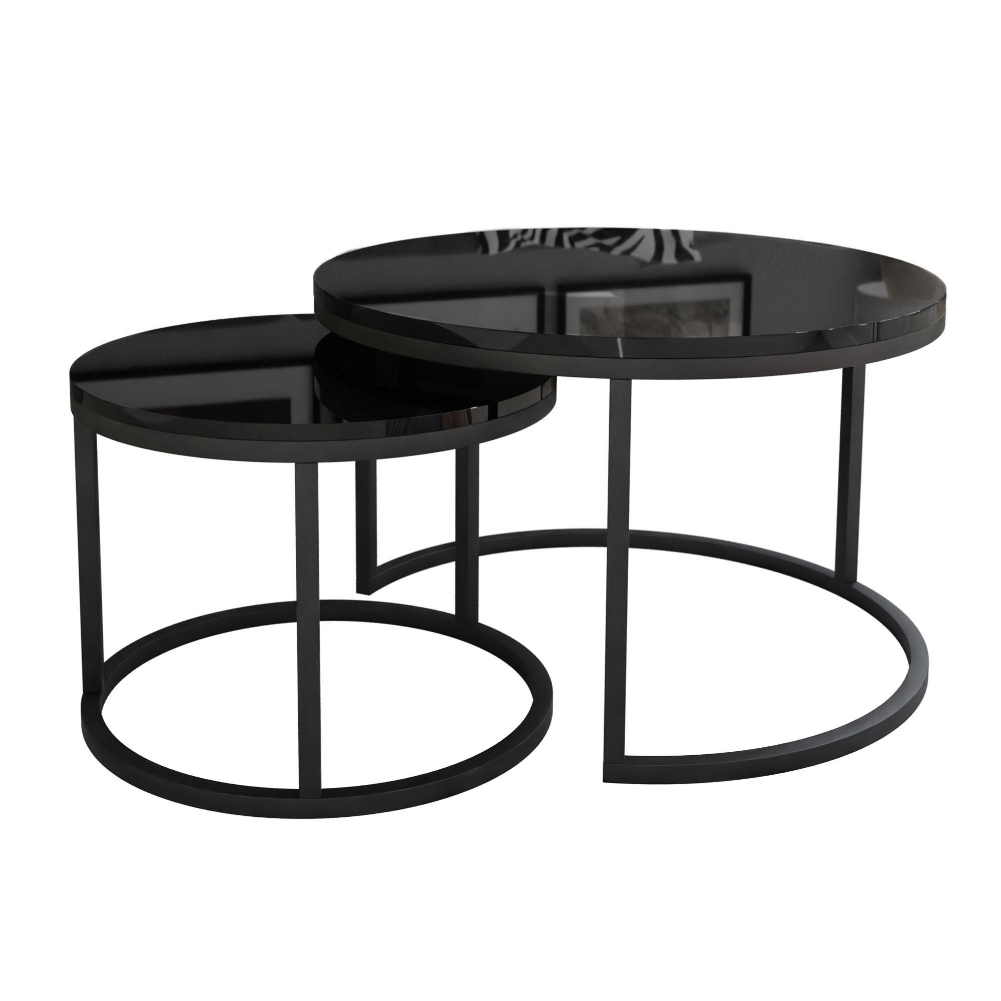Lookway Couchtisch Schwarz 80x48x80 cm