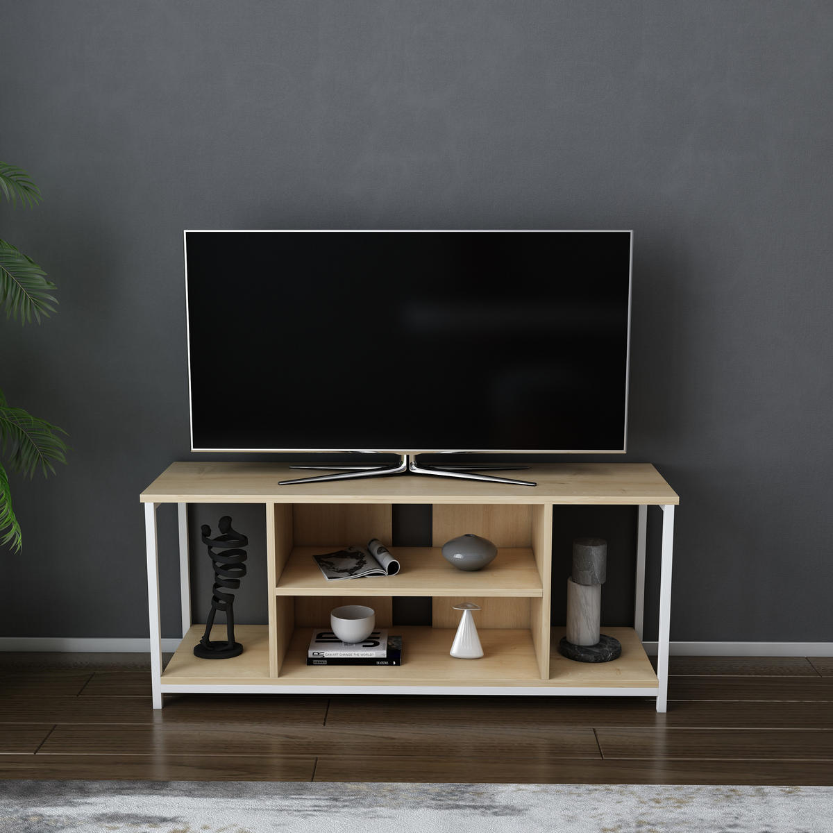 TV-ELEMENT Rinaldo Weiße Eiche - Eichefarben, Holzwerkstoff (120/51/35cm) - Decorotika