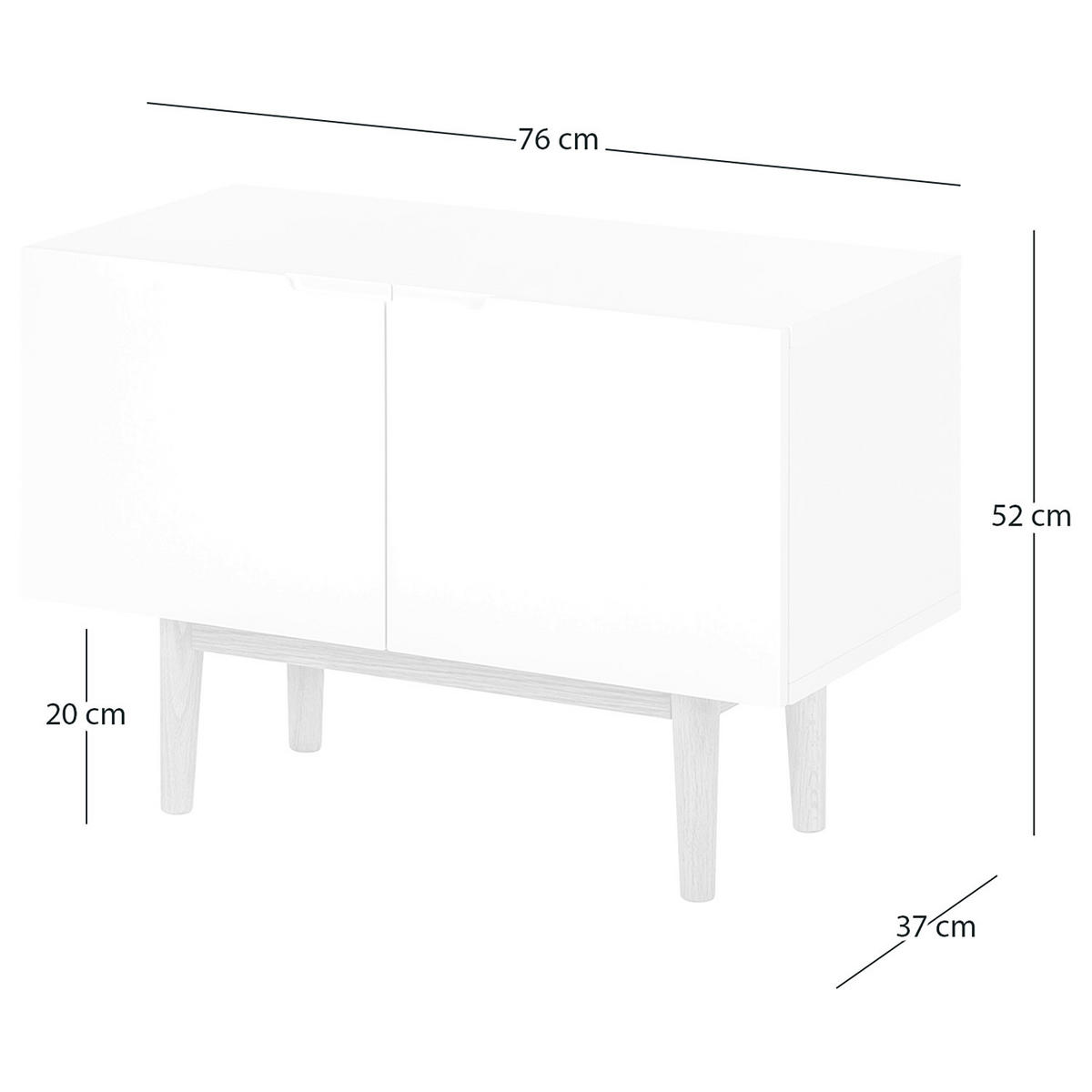 SCHUHKOMMODE - Eichefarben/Grau, Holzwerkstoff (76/52/37cm) - home24