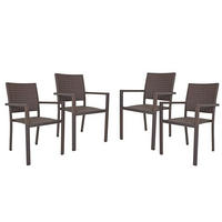 GARTENSTUHL Leif 4er Set Stapelstuhl - Braun, Kunststoff (57/88/55cm) - DELUKE